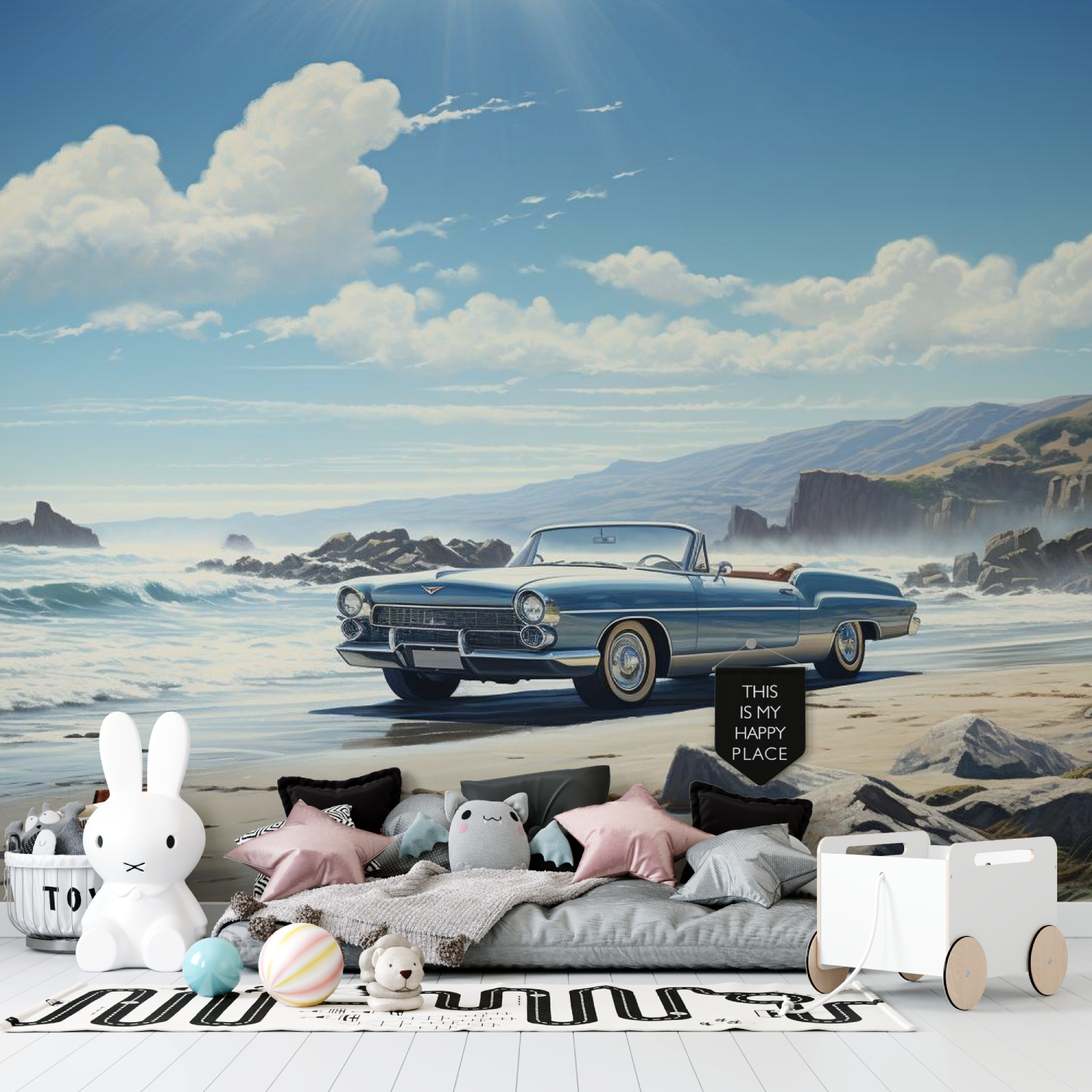 Blue Cuban Car Wallpaper | Murals Wallpaper