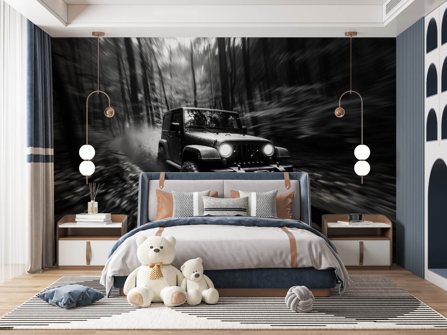 Black and White Car Photo Wallpaper | Murals Wallpaper