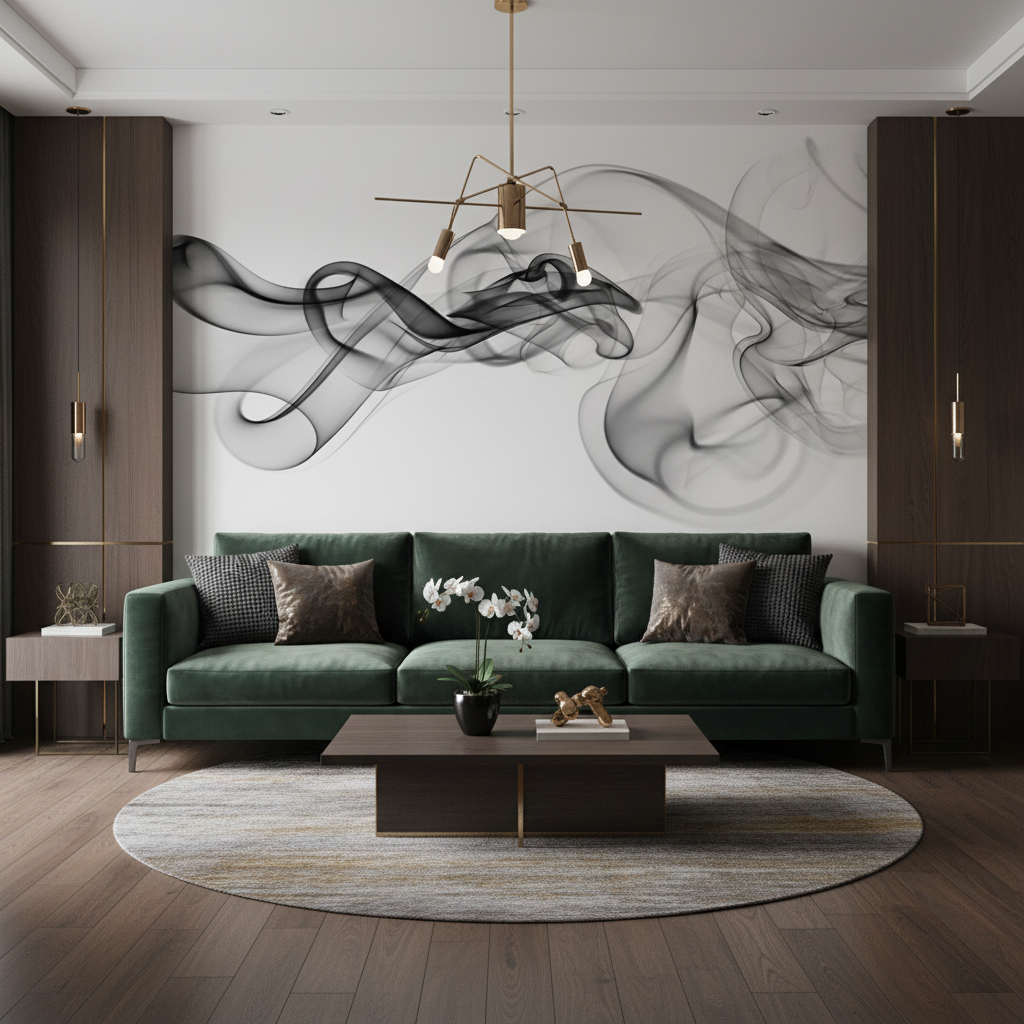 Mural Black and White Abstract Wallpaper