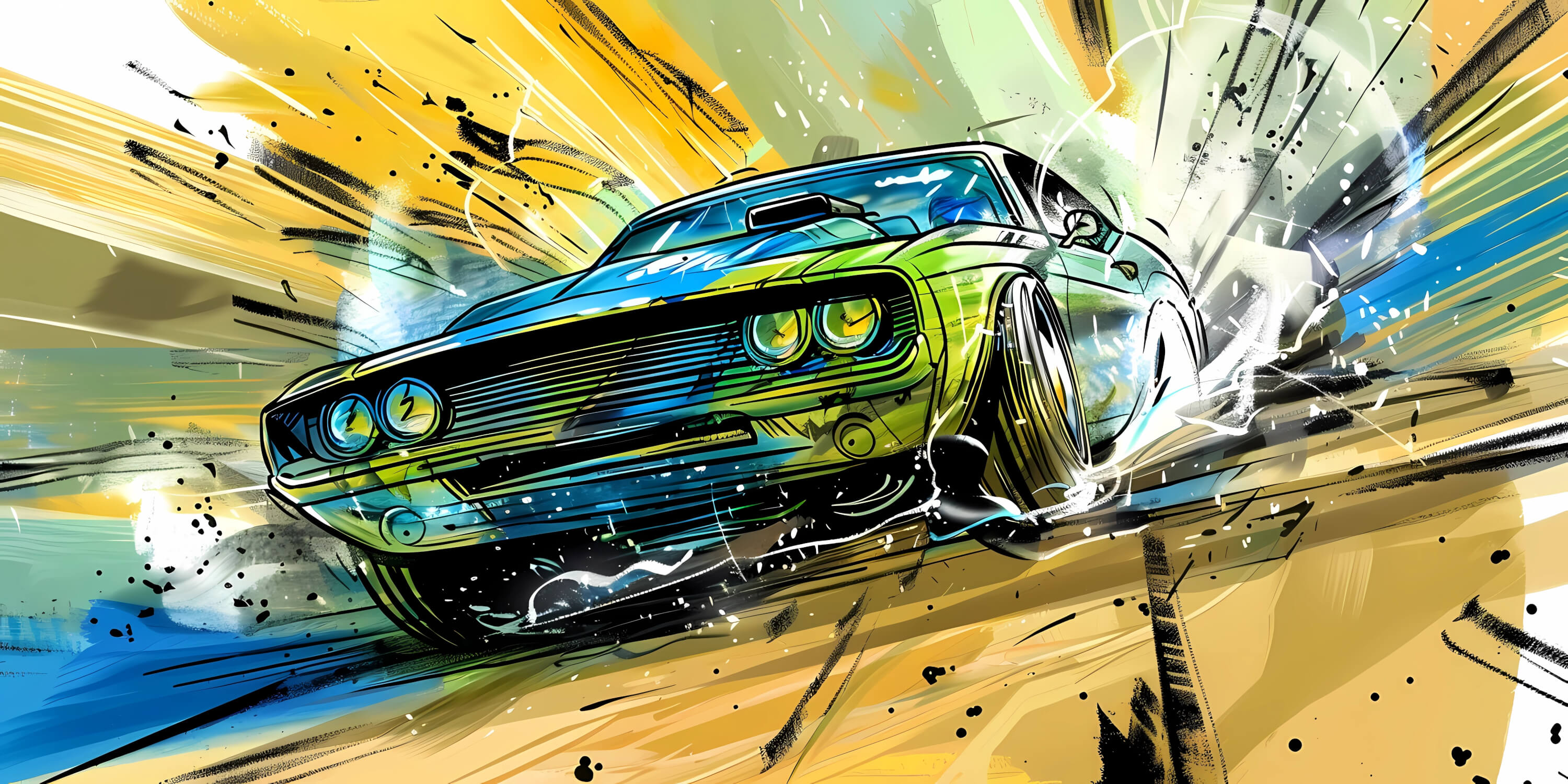 Sport Car Graffiti Wallpaper | Murals Wallpaper