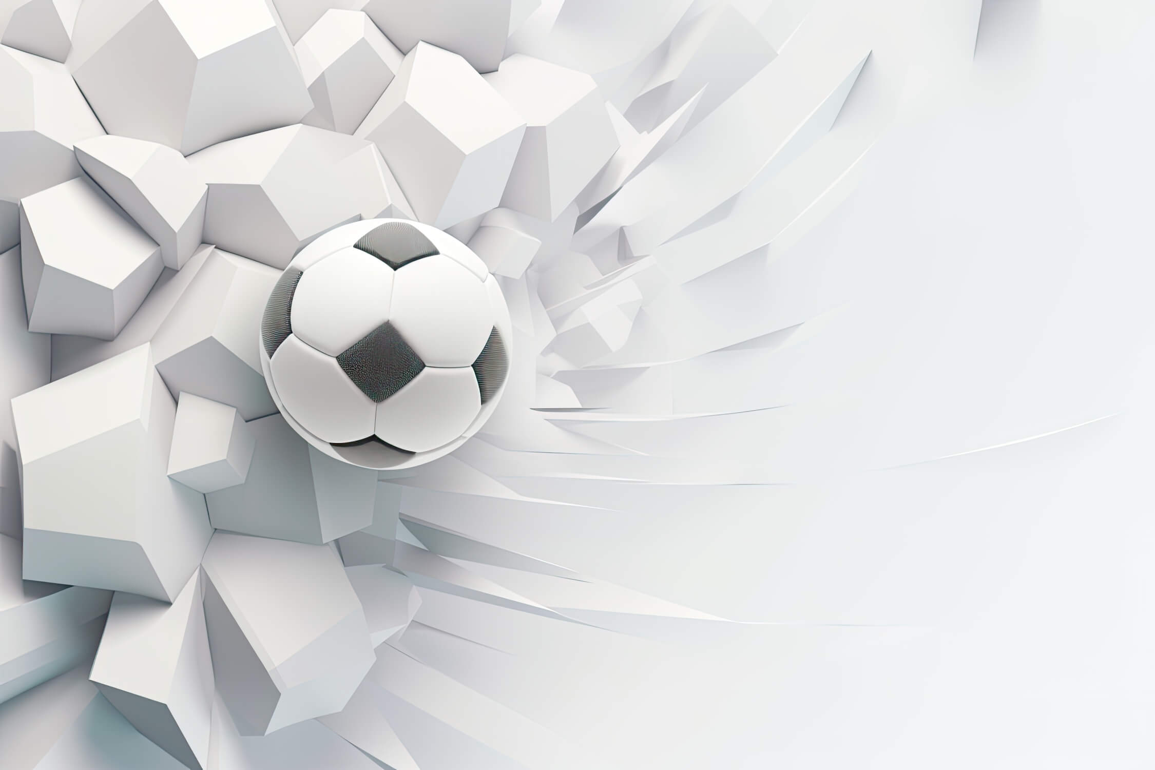 3D White Soccer Wallpaper | Murals Wallpaper
