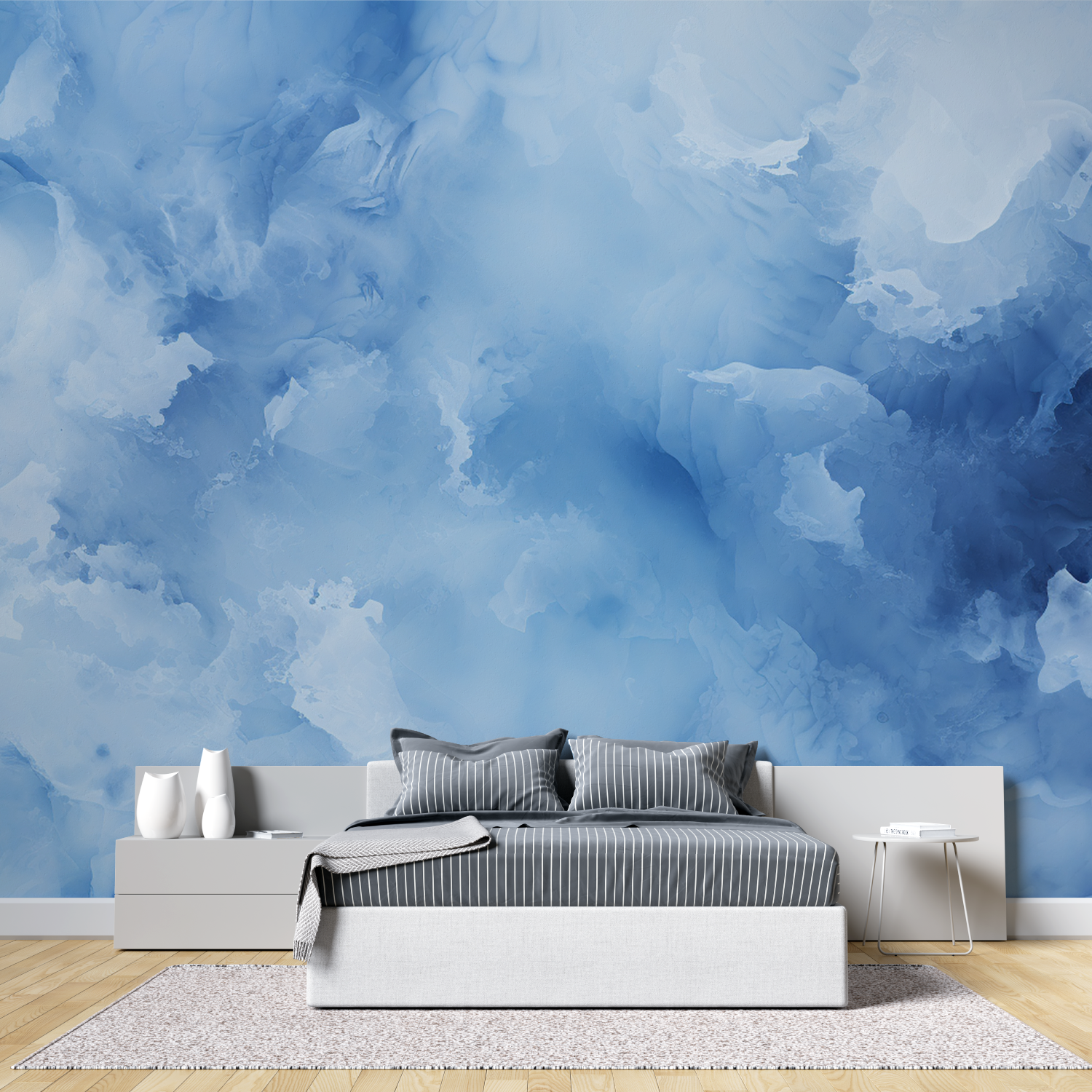 Watercolor Wallpaper Blue Shades | Murals Wallpaper
