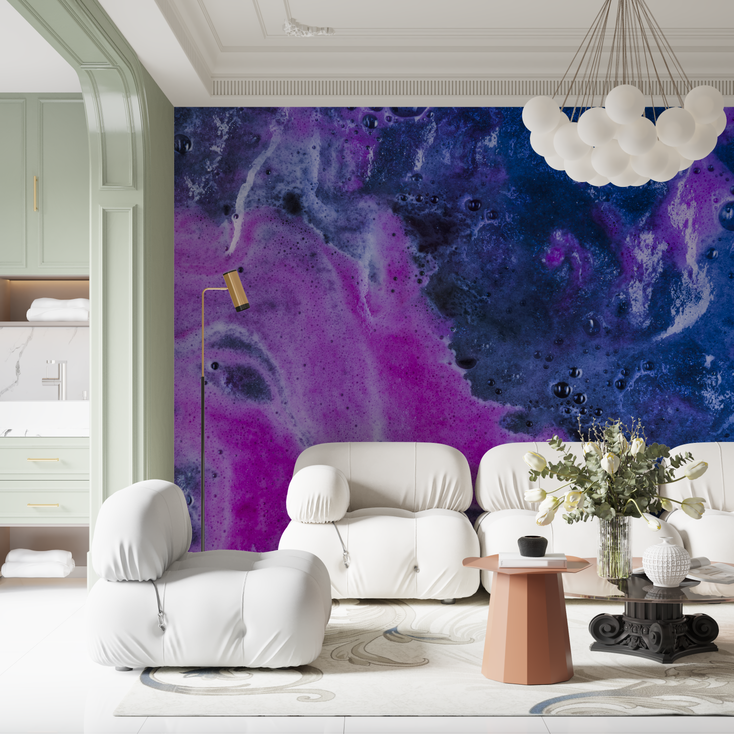 Lila Blau Tapete | Wandbilder Tapete