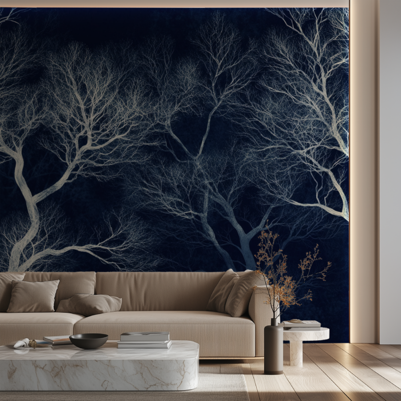 Nocturnal White Tree Wallpaper | Murals Wallpaper