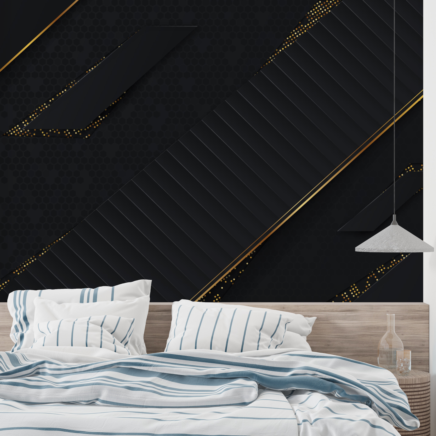 Black Living Room Wallpaper | Murals Wallpaper