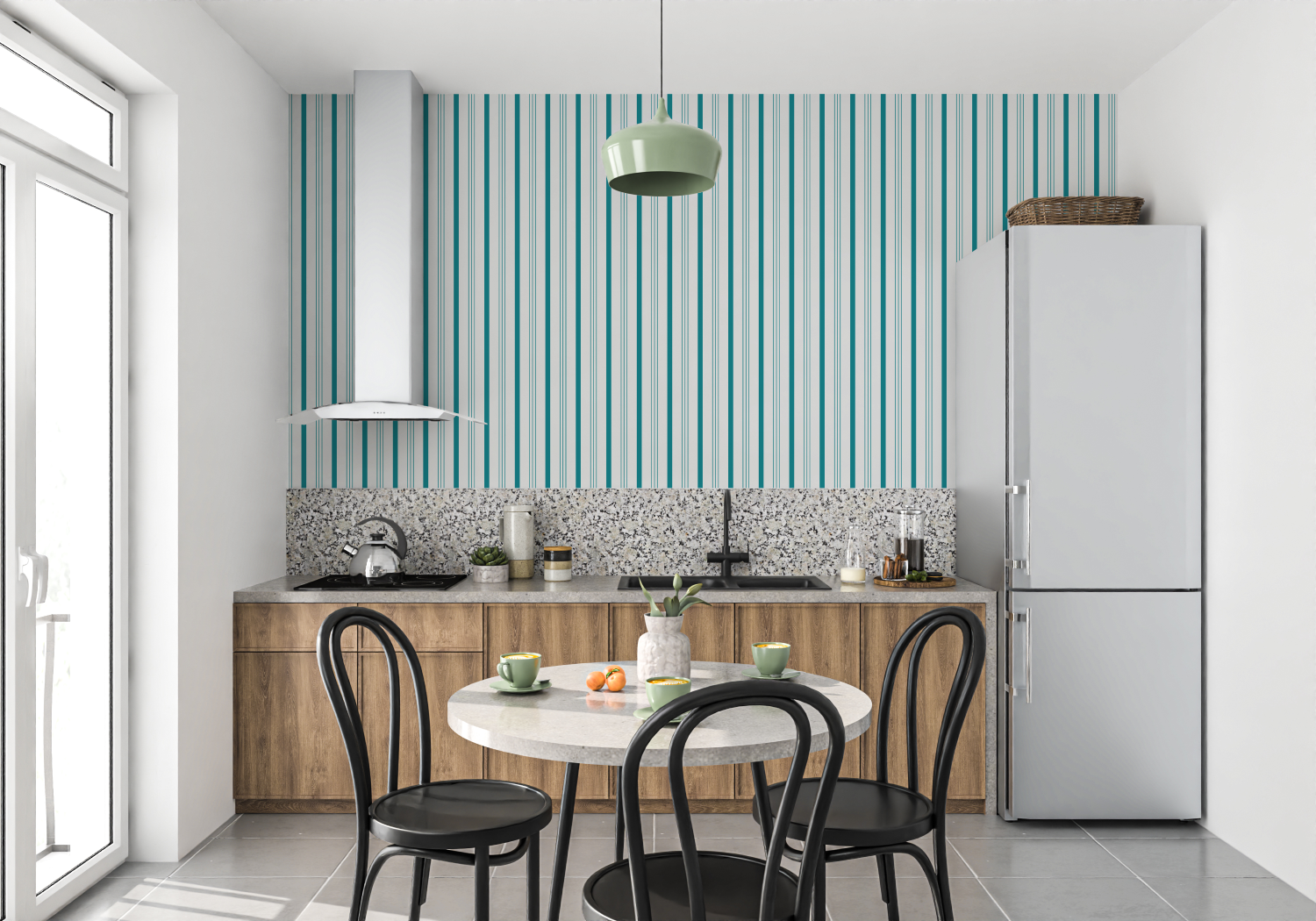 Blue Striped Wallpaper | Murals Wallpaper