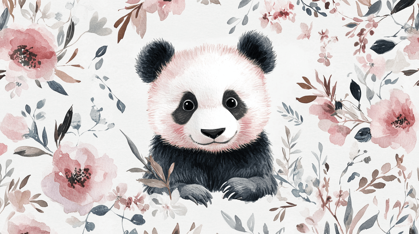 Bohemian Panda Wallpaper | Murals Wallpaper