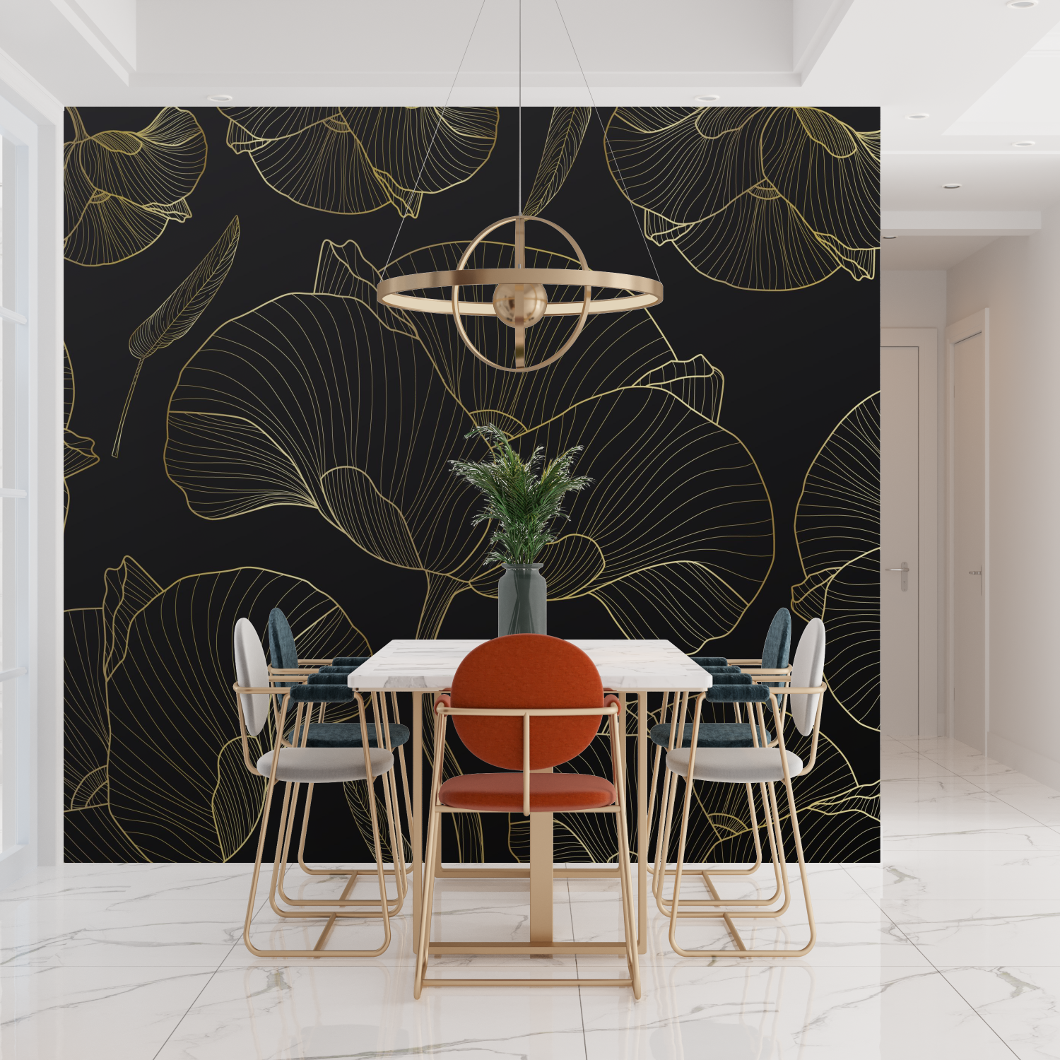 Black Ginkgo Wallpaper | Murals Wallpaper