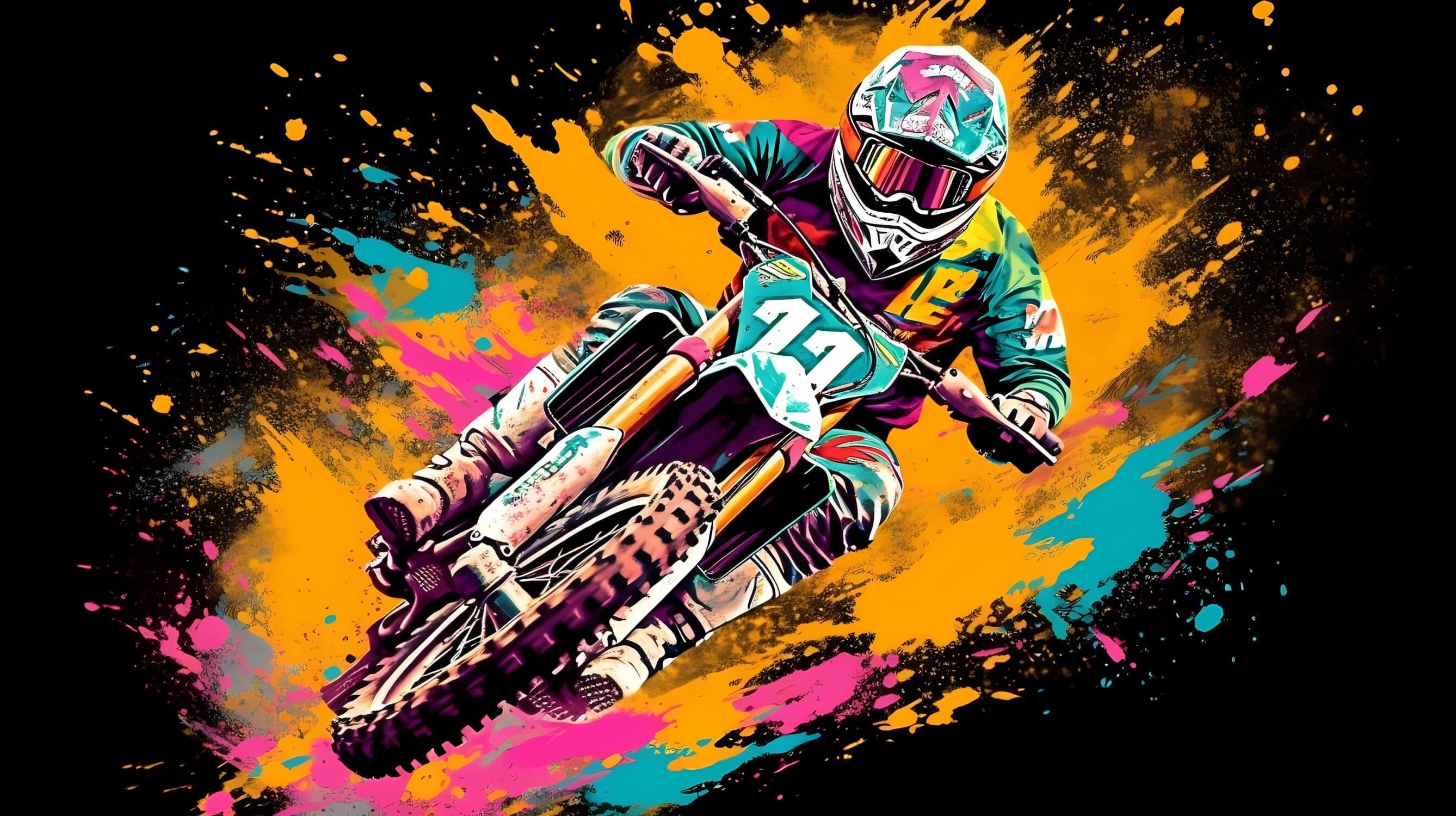 Tapeten Graffiti Motocross