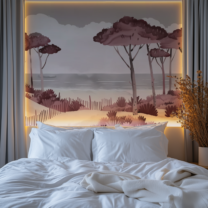 Beautiful Red Wine Landscape Mural Wallpaper