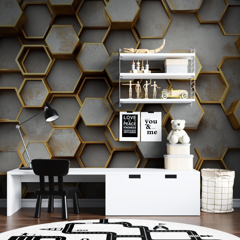 Beehive Gold Wallpaper | Murals Wallpaper