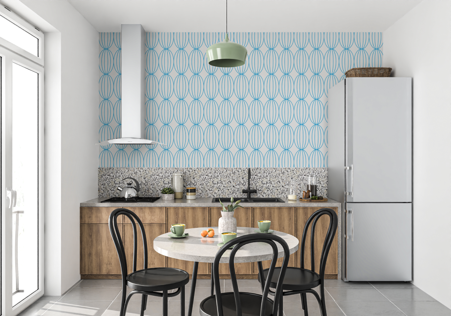 Graphic Blue Wallpaper | Murals Wallpaper