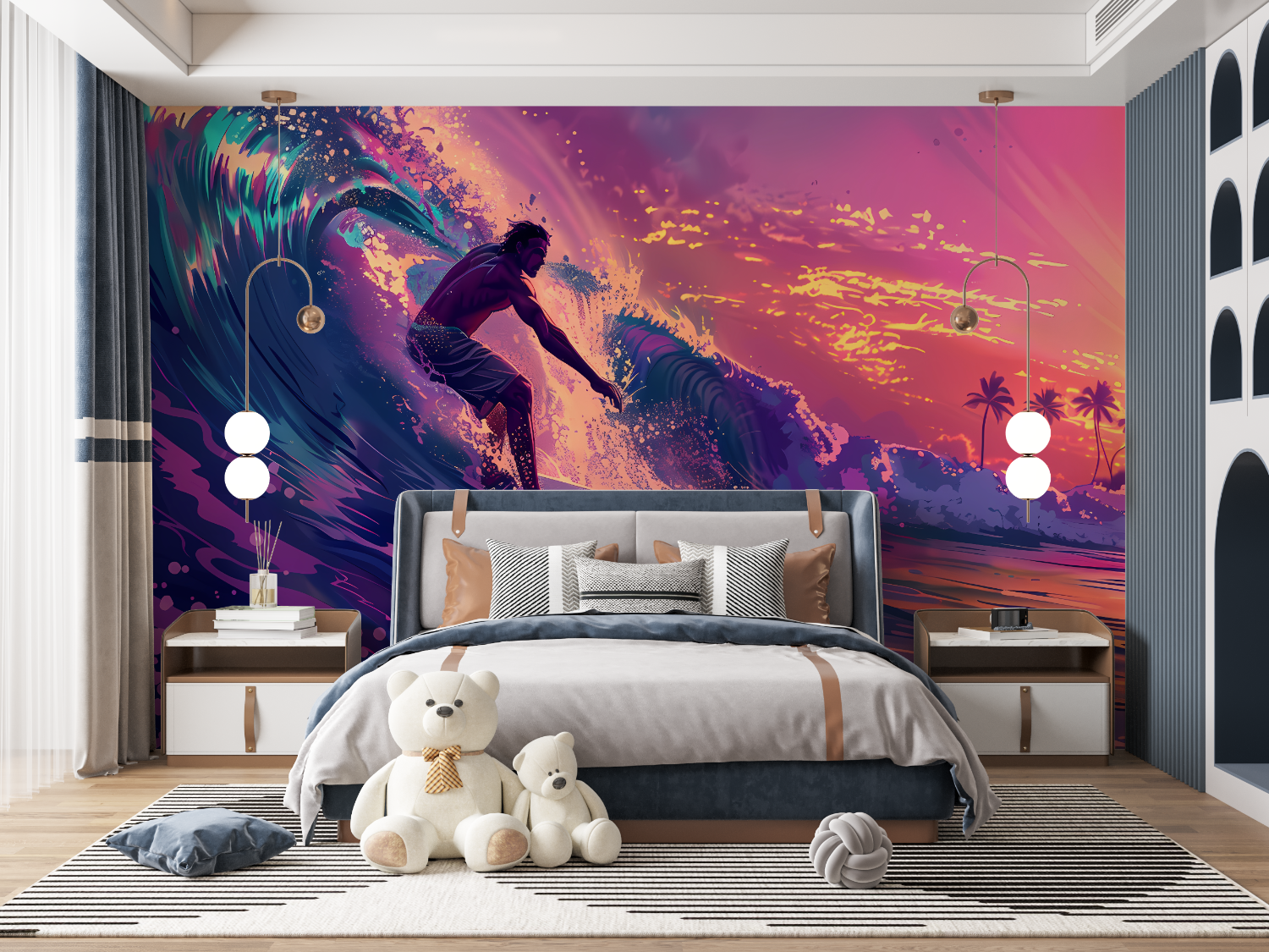 Retro Surf Adventure Wallpaper | Murals Wallpaper