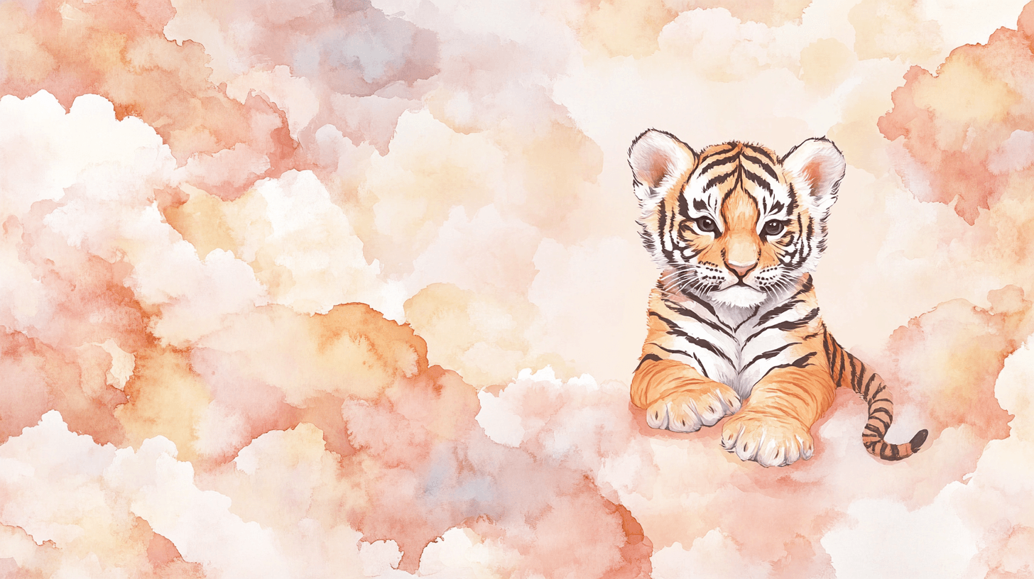 Tiger and Clouds Wallpaper | Murals Wallpaper