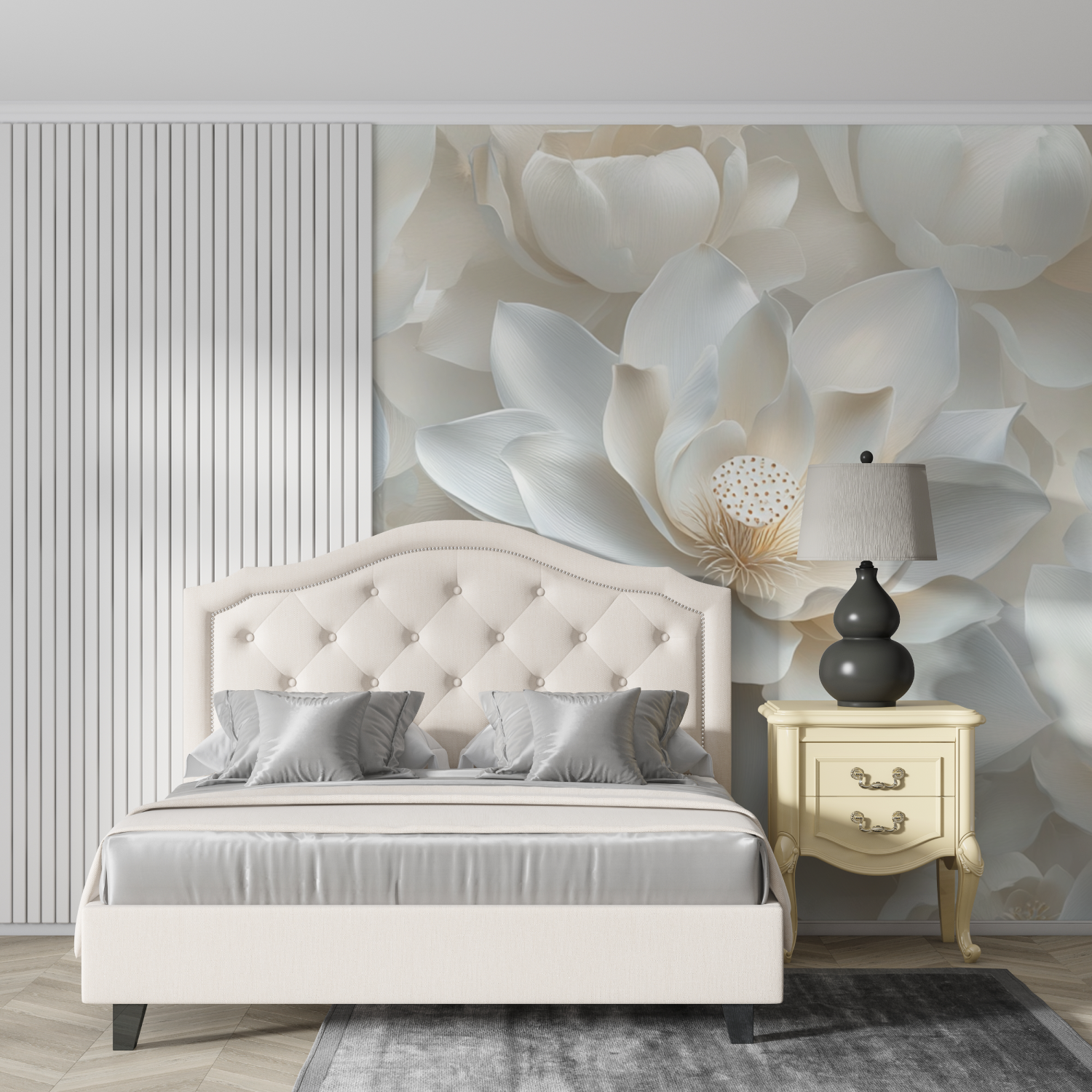 Delicate White Lily Watercolor Wallpaper | Murals Wallpaper
