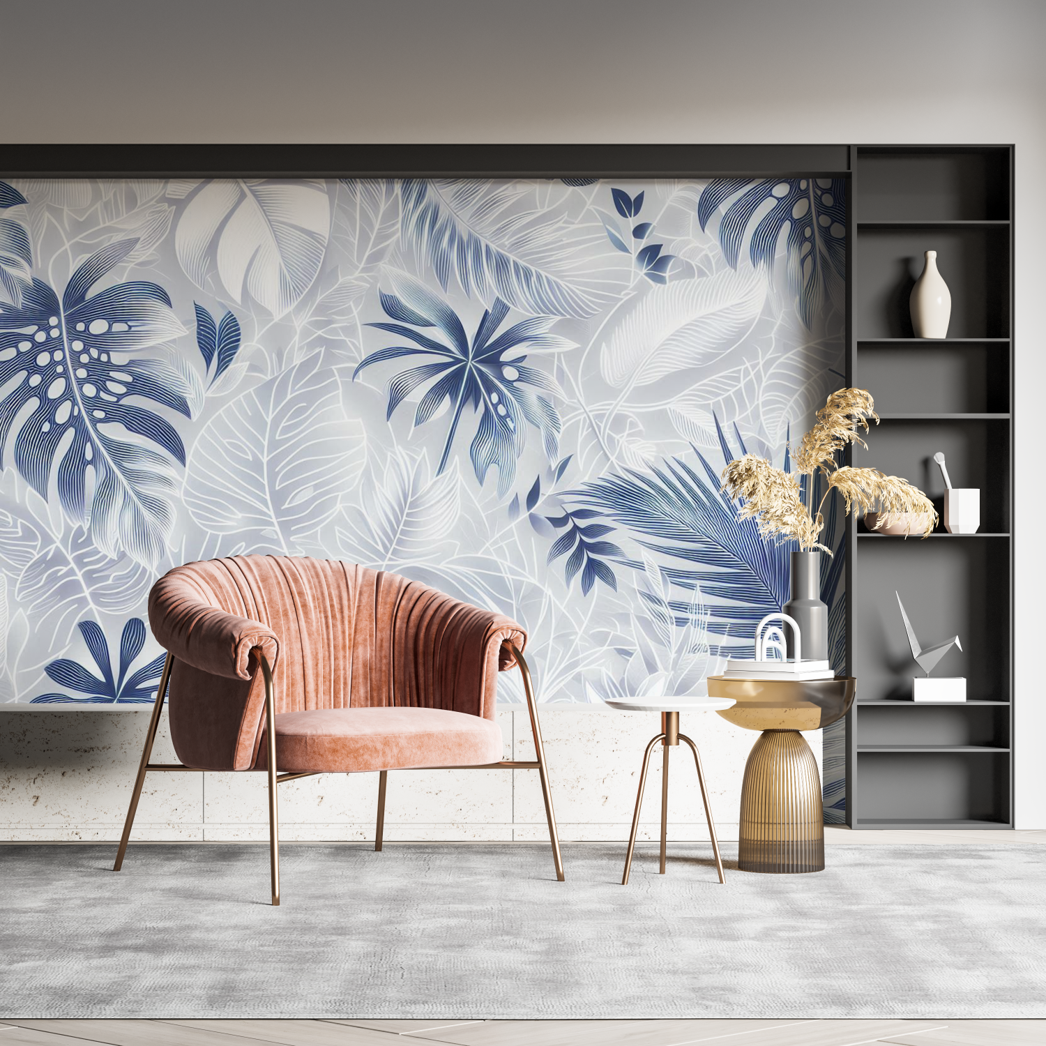 Blaue und weiße Tapete | Murals Wallpaper