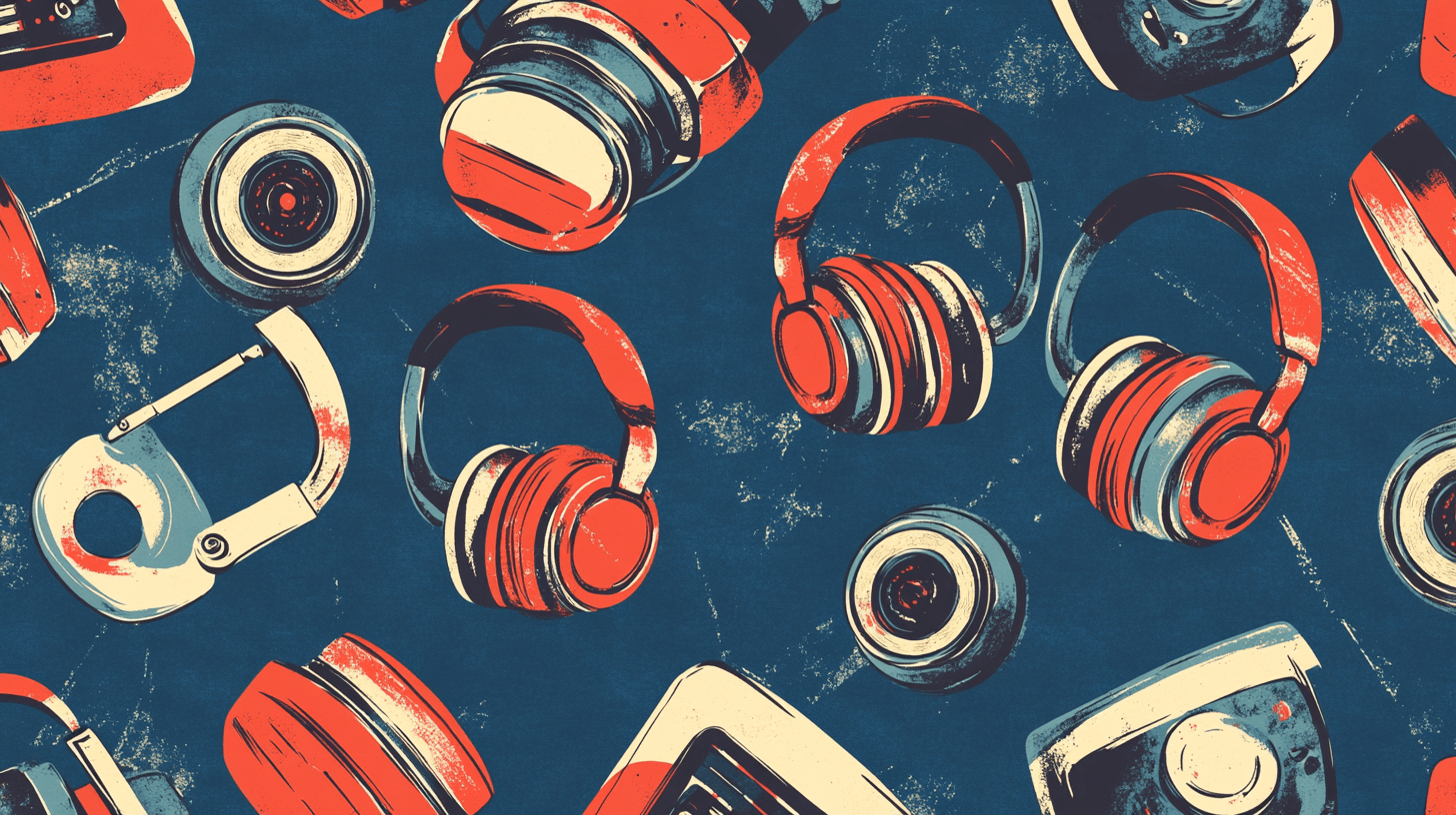 Retro Gaming Headset Wallpaper | Murals Wallpaper