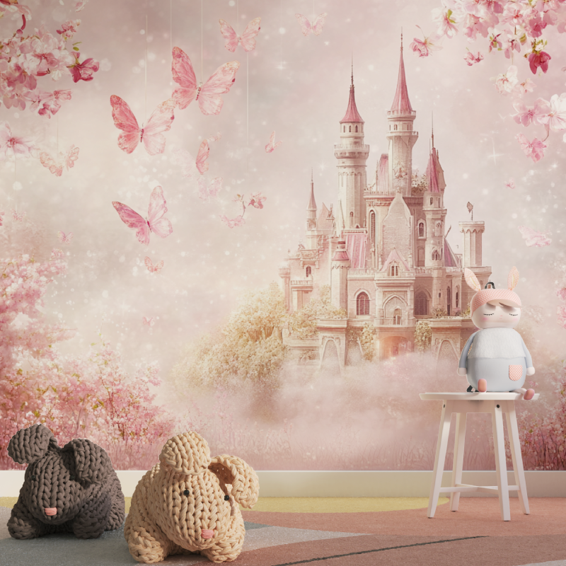 Princess Flower Sky and Castle Wallpaper | Murals Wallpaper