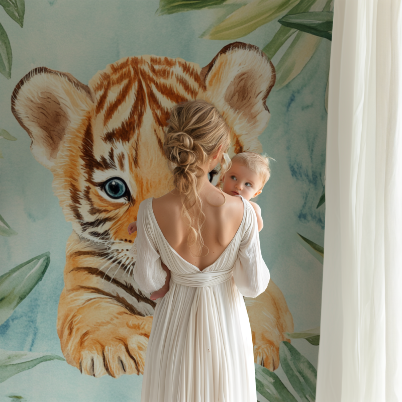 Tiger-Tapete und tropisches Flair | Wandbilder