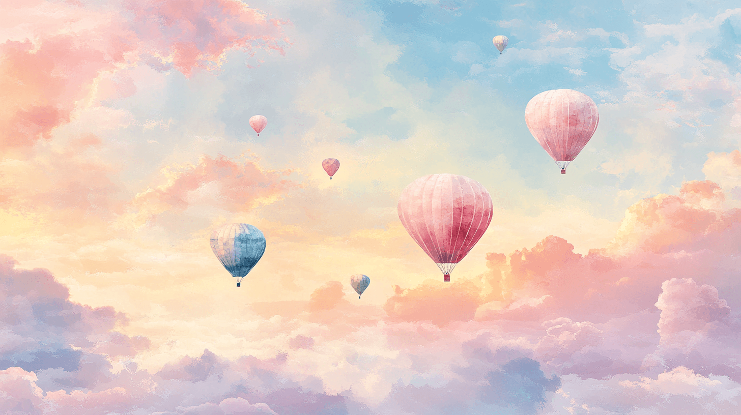 Hot Air Balloon Wallpaper with Sunrise Sky | Murals Wallpaper