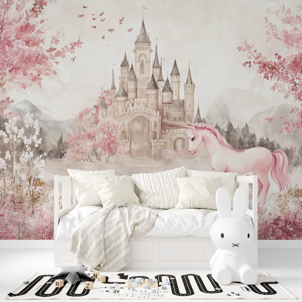 Princess Castle and Unicorn Wallpaper | Murals Wallpaper