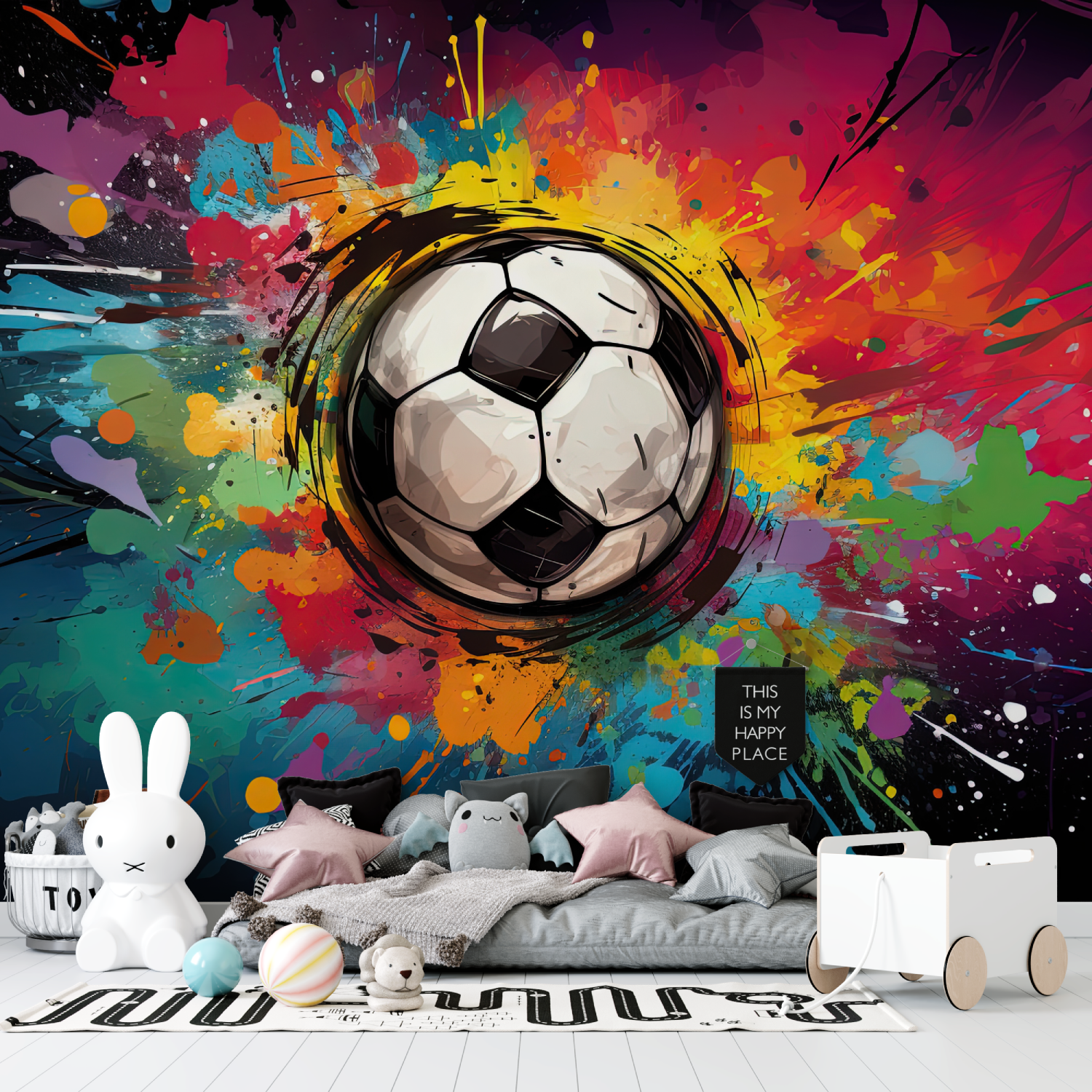 Balloon Graffiti Football Wallpaper | Murals Wallpaper