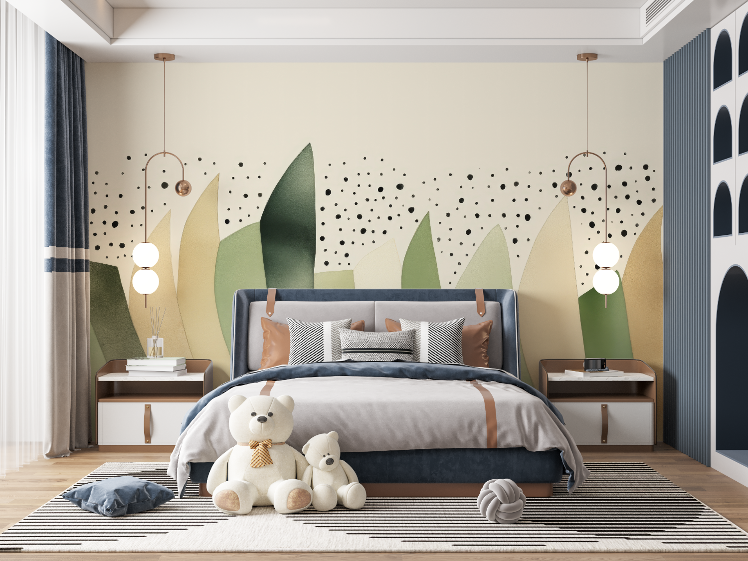 Sage Green Kids Wallpaper | Murals Wallpaper