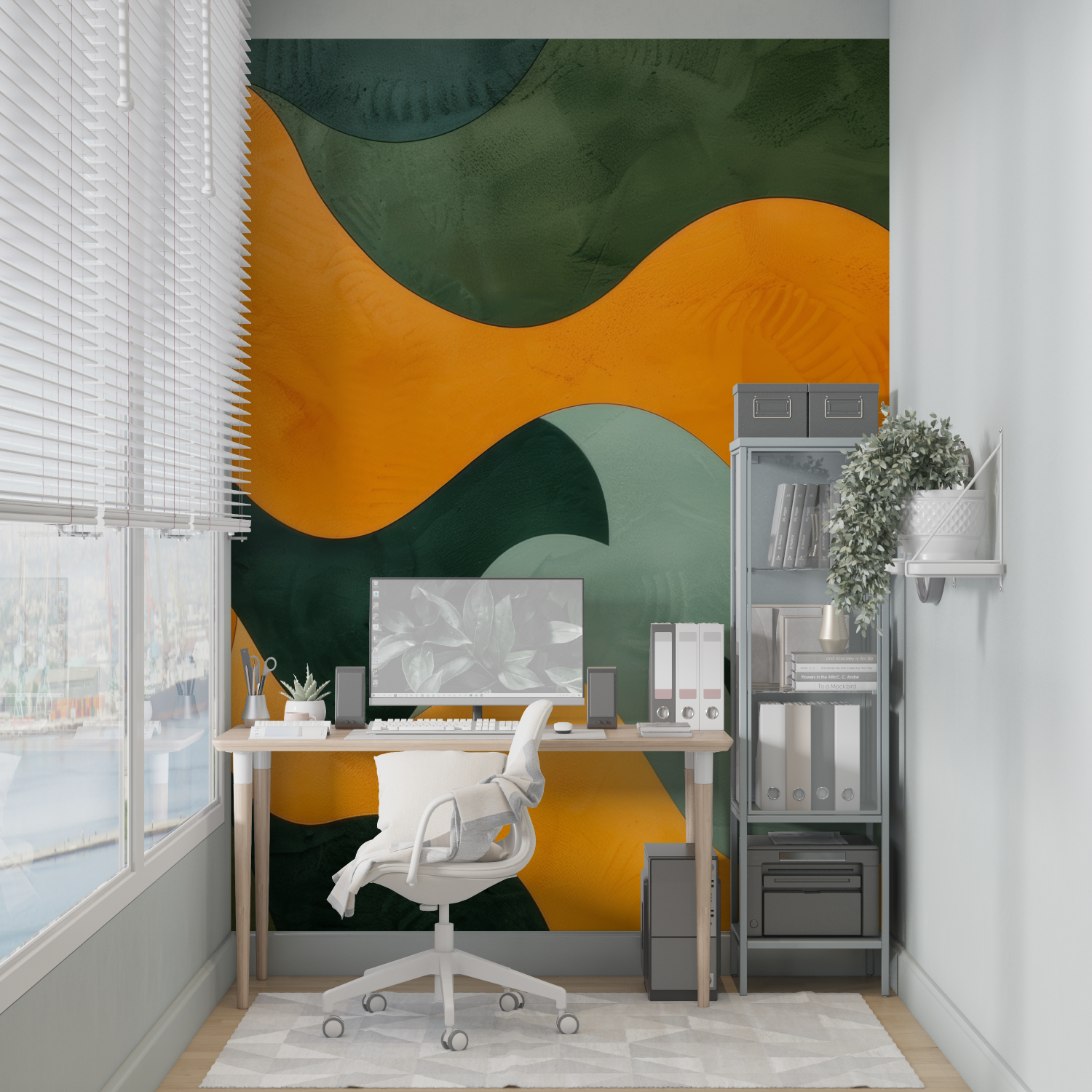 Orange Green Wallpaper | Murals Wallpaper