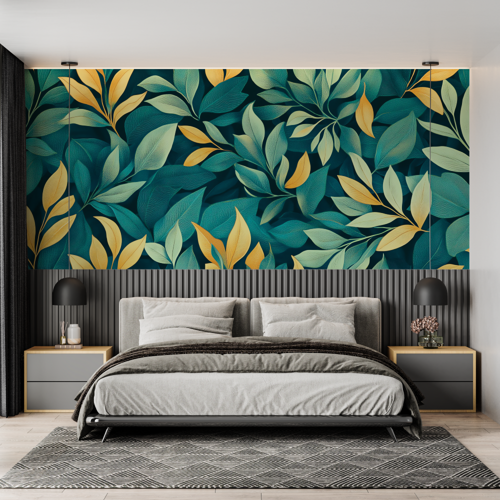 Teal Wallpaper for Living Room | Murals Wallpaper