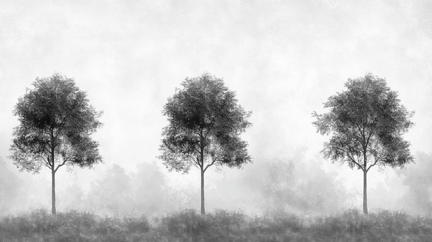 Gray and Black Tree Wallpaper | Murals Wallpaper