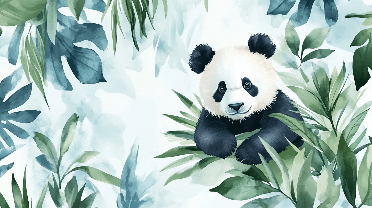 Panda Wallpaper and Tropical Vibe | Murals Wallpaper