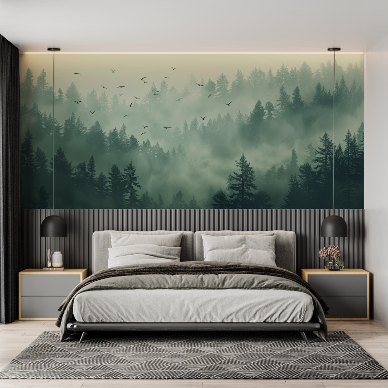 Morning Mist Forest Wallpaper | Murals Wallpaper