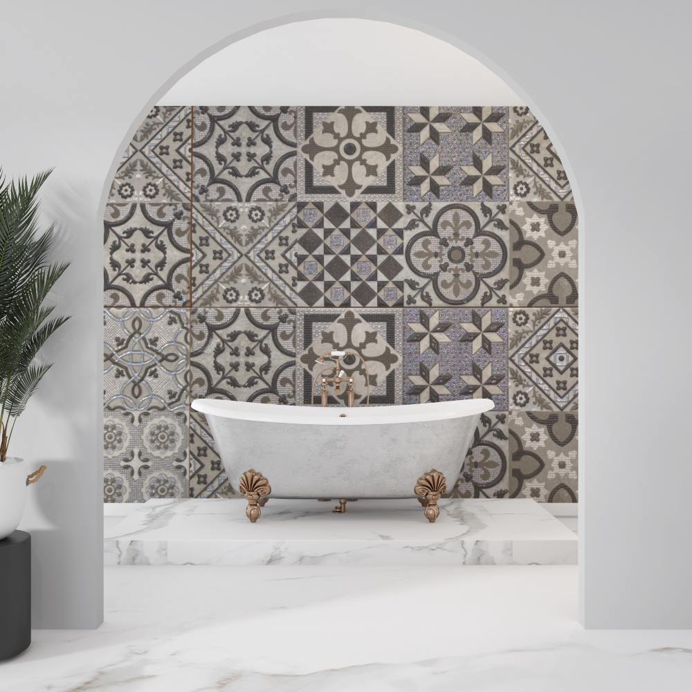 Cement Tile Wallpaper Bathroom | Murals Wallpaper