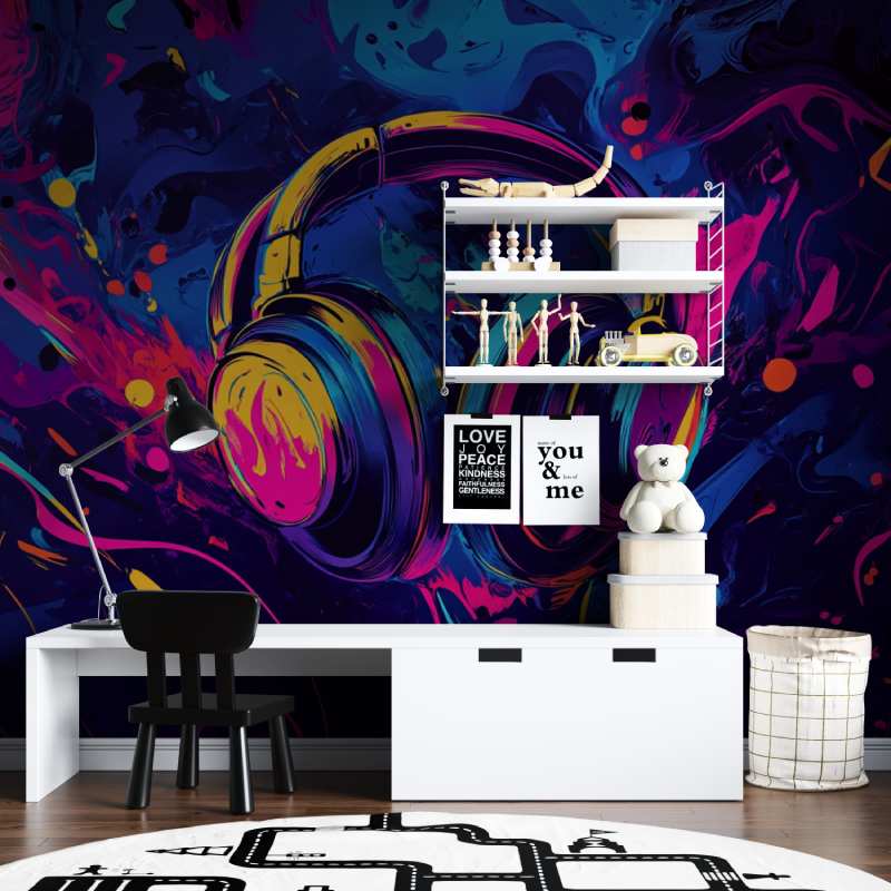 Teen Color Headphones Wallpaper | Murals Wallpaper