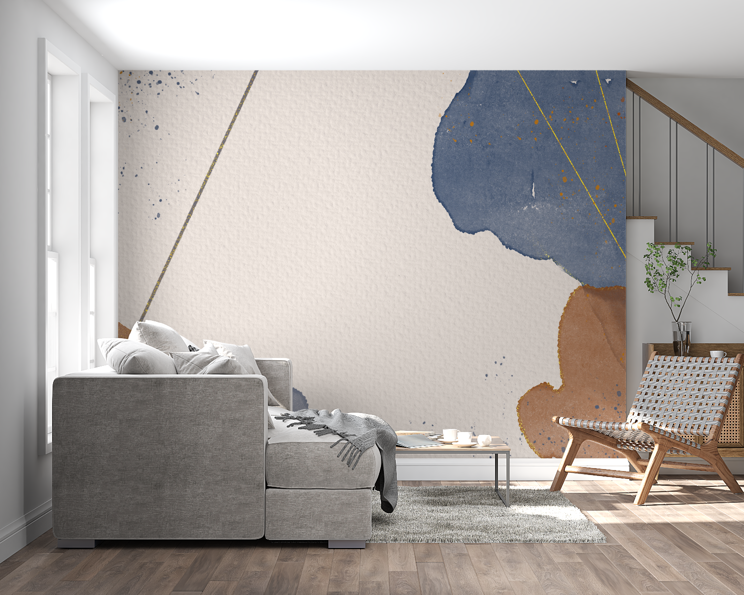 Watercolor Brown Gold Wallpaper | Murals Wallpaper