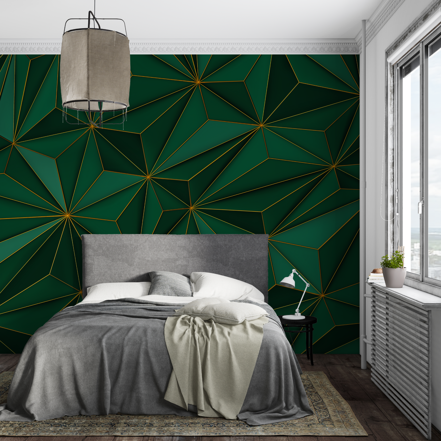Geometric Green Wallpaper | Murals Wallpaper