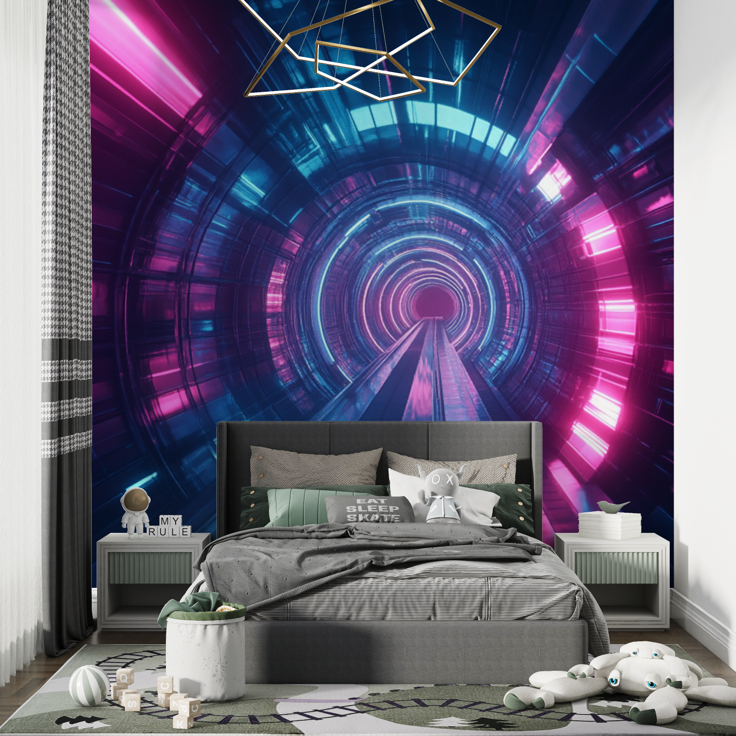 3D Light Corridor Wallpaper | Murals Wallpaper