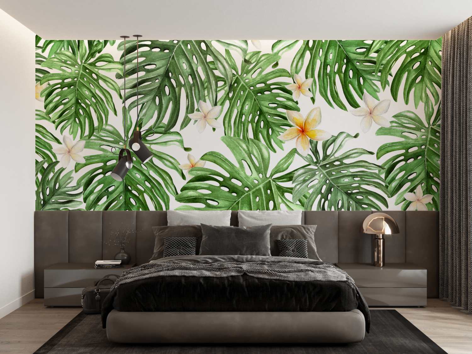 Green and White Leaf Wallpaper | Murals Wallpaper