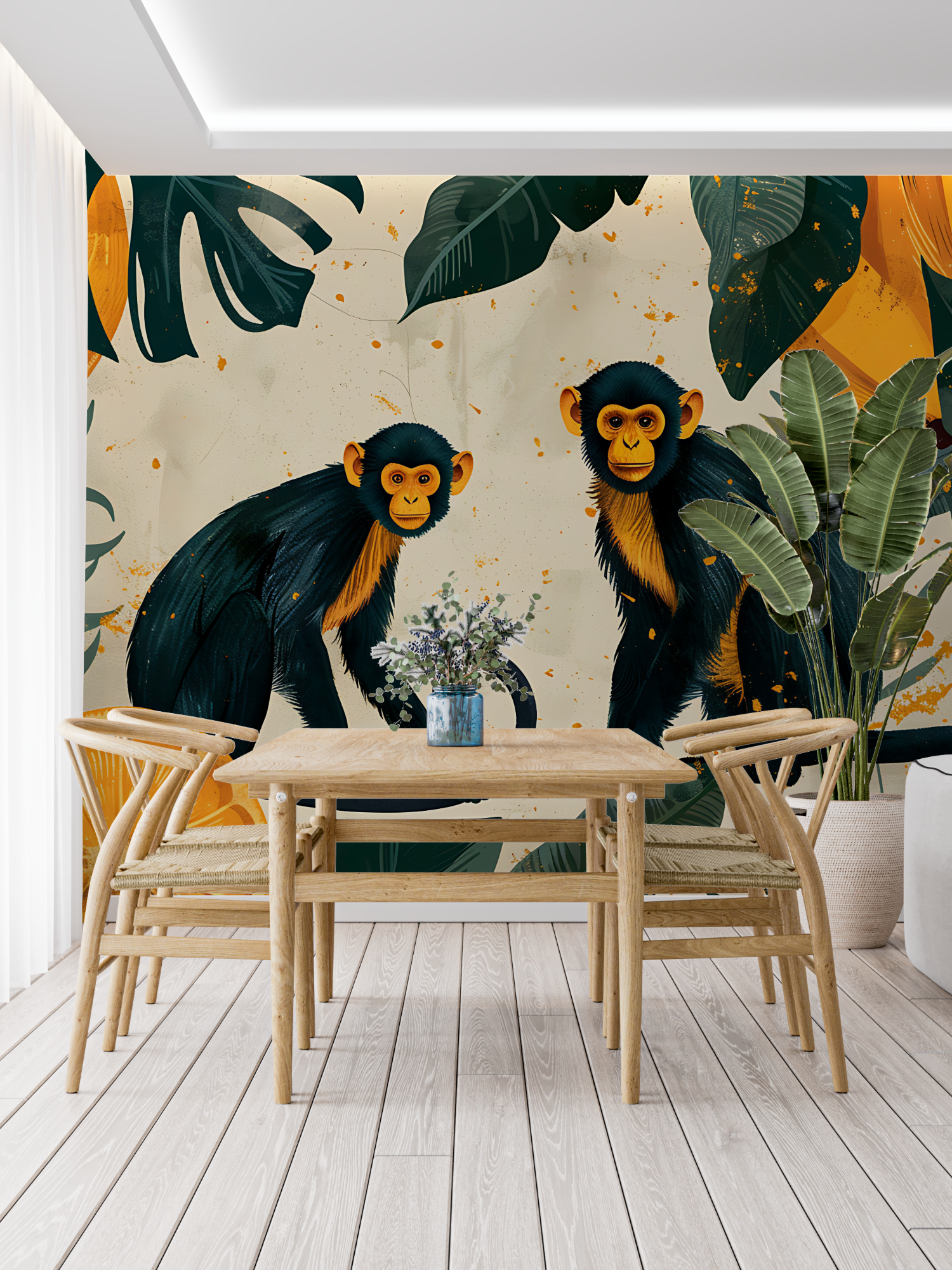 Orange Monkey Wallpaper | Murals Wallpaper