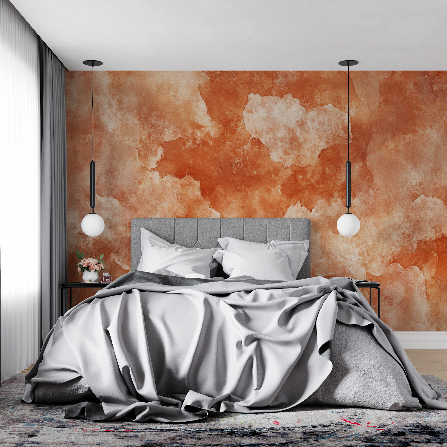 Terracotta Abstract Artistic Wallpaper | Murals Wallpaper