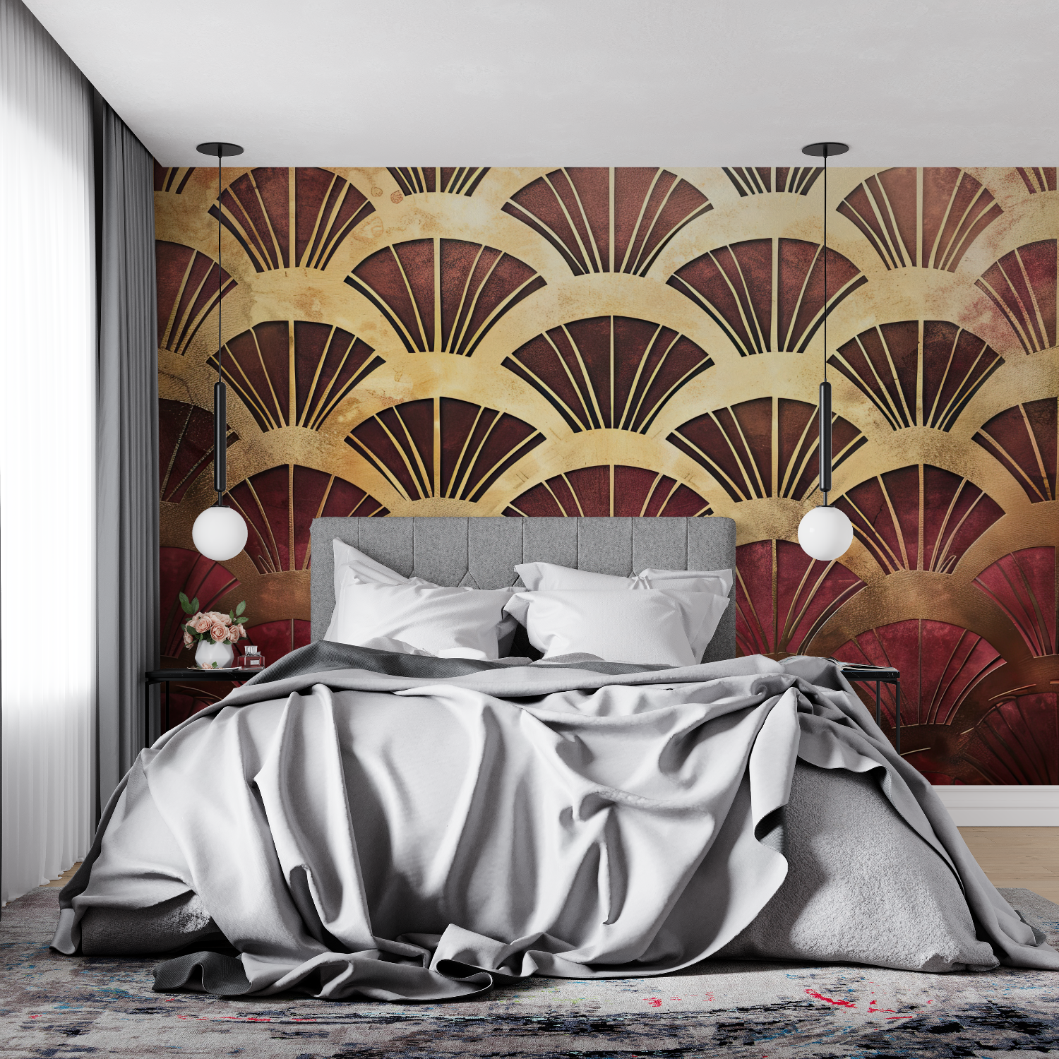 Metal Flower Art Deco Wallpaper | Murals Wallpaper