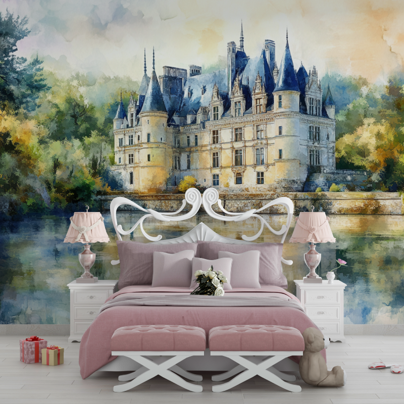 Watercolor Castle Wallpaper | Murals Wallpaper