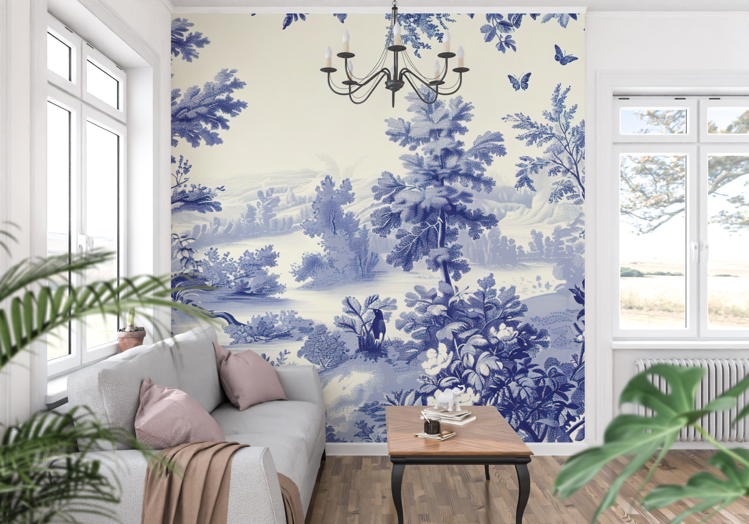 Toile De Jouy Wallpaper Print | Murals Wallpaper