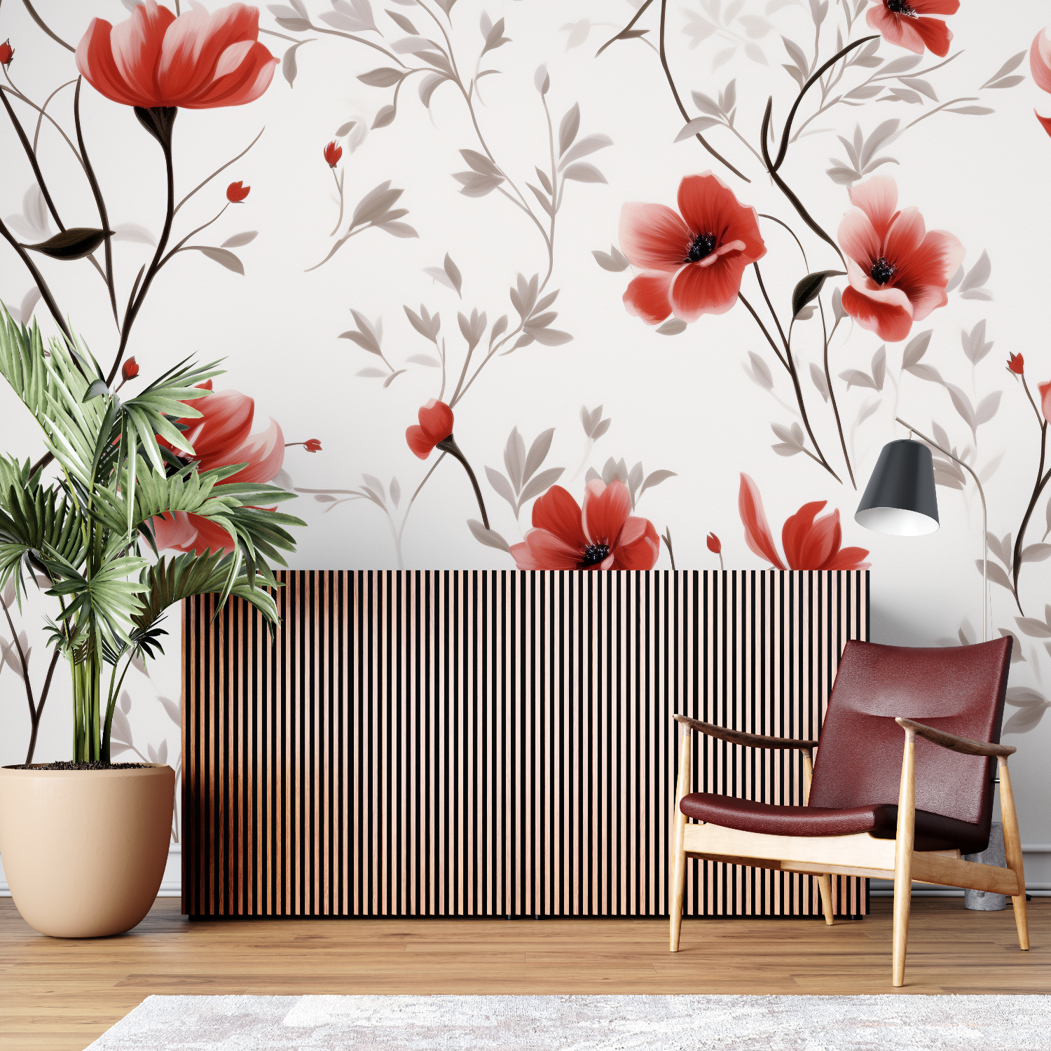 Red and Gray Pattern Wallpaper | Murals Wallpaper