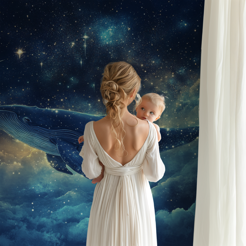 Celestial Whale Marine Wallpaper | Murals Wallpaper