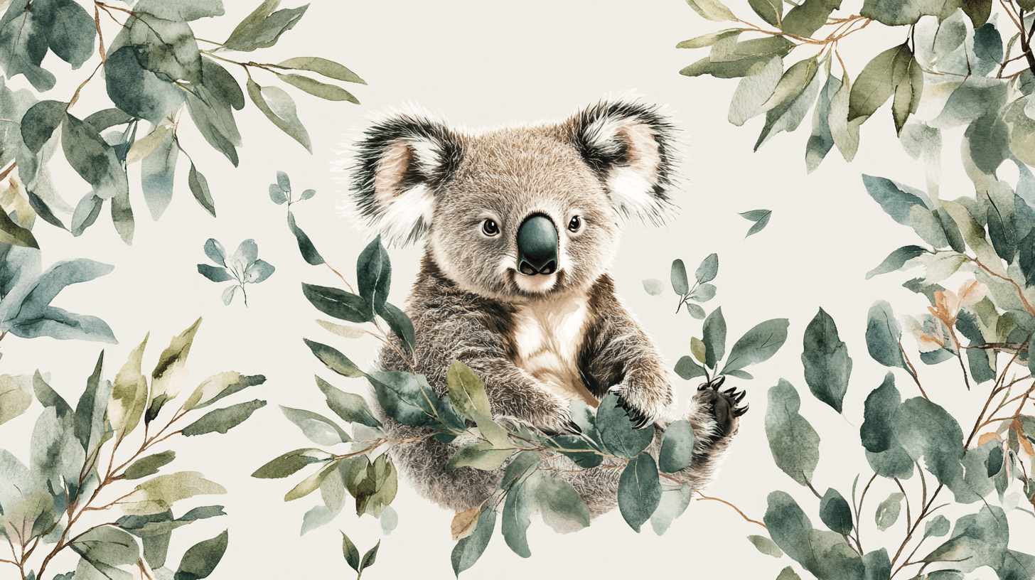 Gentle Awakening Koala Wallpaper | Murals Wallpaper