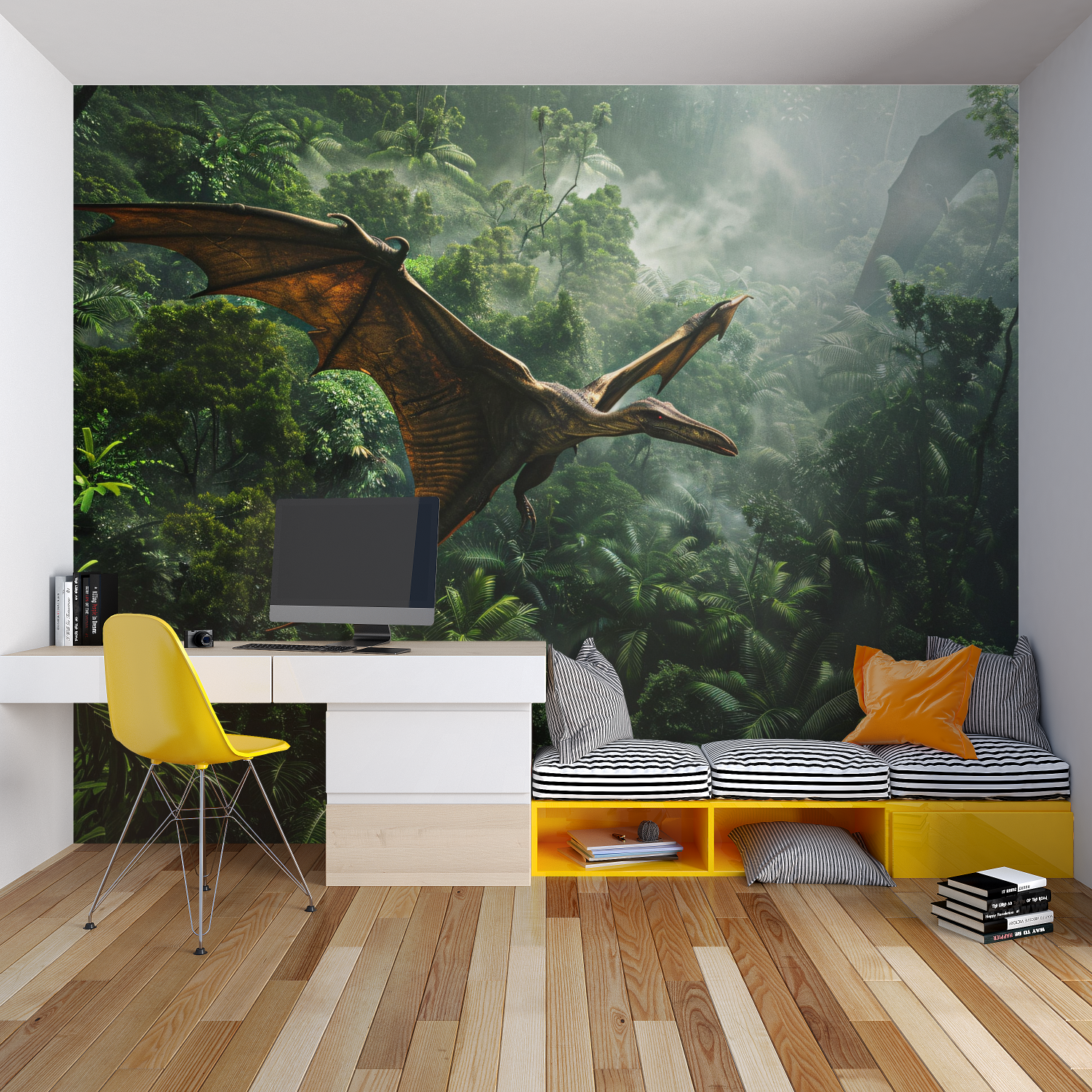 Tropical Flying Dinosaur Wallpaper | Murals Wallpaper
