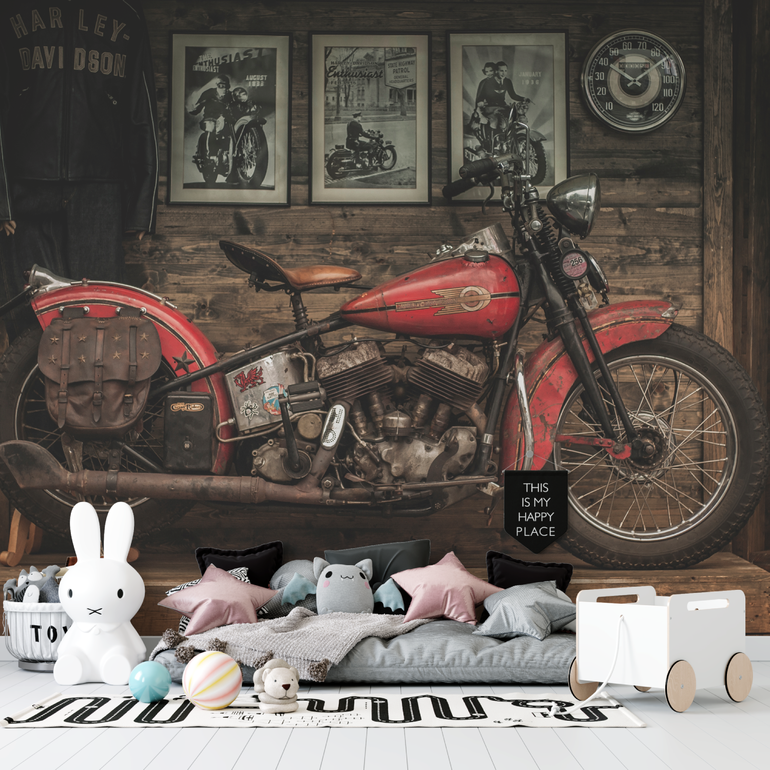 Amerikanische Motorradtapete | Wandbildtapete