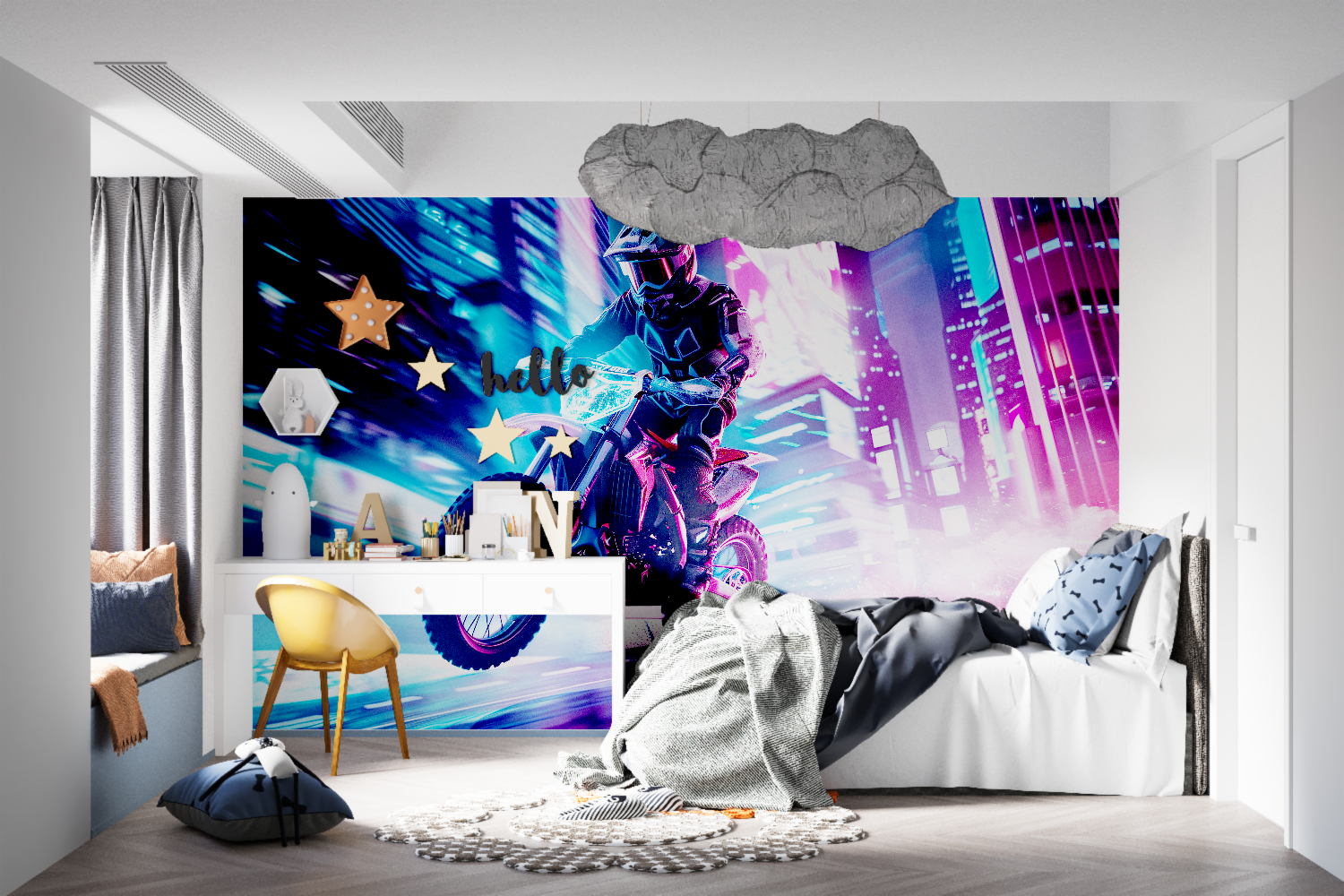 Motocross LED Wallpaper | Murals Wallpaper