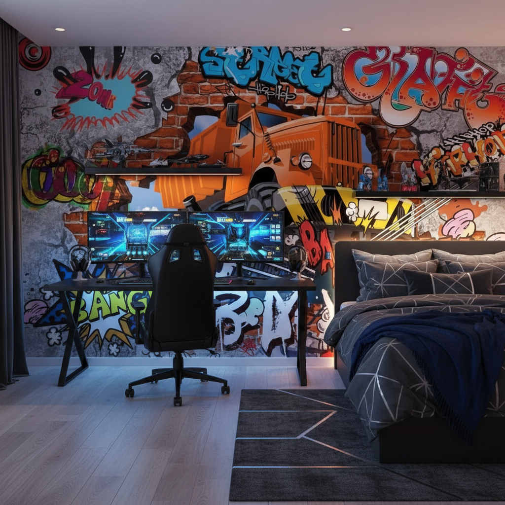 Mural Teenage Graffiti Wallpaper